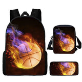 Kid School Satchel Street Tide Basketball Football Three-piece Set Schoolbag