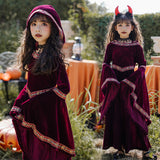 Halloween Costume Kids Vintage Court Style Vampire Witch Costume Little Red Riding Hood