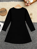 3-12Y Kid Girl Christmas Long Sleeve 3D Printed Dresses