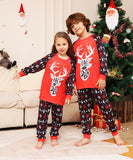 Family Matching Alphabet Snowflake Deer,Christmas Parent-child Loungewear Pajamas