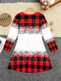 3-12Y Kid Girl Christmas  Autumn Winter Long-sleeved  3D Print Dresses