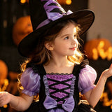 Kids Dress Girls Dress Summer Purple Sweet Cool Princess Dress Halloween Dress