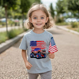 Kid Boy Girl US 4th of July Loose Casual Short Sleeve T-shirt Top