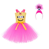 Kid Baby Girl Halloween Minions Party Performance Puffy Dresses
