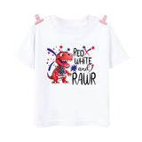 Kid Boy Girl American Dude Printed July 4th Independence Day Short Sleeve T-Shirt