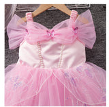 Girls Pink Butterfly Princess Dress Children's Summer Foreign Mesh Fluffy Party Birthday Dress