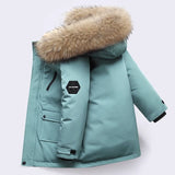 Boys' Cotton Clothes Children's Large Fur Collar Parker Children's Thickened Down Cotton Fur Collar Jacket