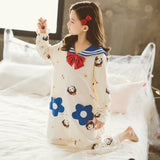 Kid Girls Autumn Cotton One-piece Spring Autumn Pajamas