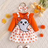 Halloween Children's Clothing New Baby Girl Long-sleeved Romper Embroidered
