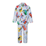 Kid Boy Standing Collar Warm Flannel Pajamas Sets