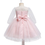 Kid Girls Spring Mesh Gauze Pengpeng Princess Performance Dresses