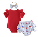 Baby Girl Ins Summer Cute Independence Day 3Pcs/ Set
