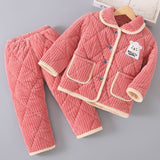 Kid Baby Boy Flannel Autumn Winter Coral Velvet Thicken Pajamas