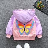 Medium and Large Girls Butterfly Jacket Children's Clothing Boys Fried Street Foreign Style Jacket Hooded