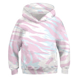 3D Digital Zebra Stripe Texture Trend Casual Children's Clothing Hooded Sweater