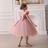 2-8T Kid Baby Girl Flying Sleeve Princess Birthday Party Performance Dress