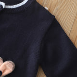 1-6T Kid Baby Girls Sweater Cartoon Rabbit Princess Knitted 2 Pcs Set