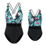 Parent-child swimsuit women's print one-piece bikini sexy family mother and daughter swimsuit