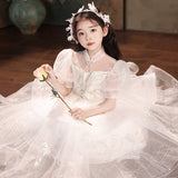 Kid Girl Wedding Princess Piano Walk Show Performance Dresses