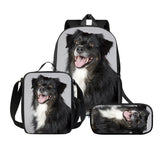 Kid Student Schoolbag Animal Meal Pencil Backpack 3 pcs/Set