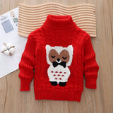 1-6T Kid Baby Girl Boy Long-sleeved Cartoon Turtleneck Knitted Sweater