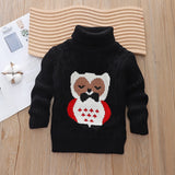 1-6T Kid Baby Girl Boy Long-sleeved Cartoon Turtleneck Knitted Sweater