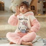 Kid Baby Girl Pajamas Autumn Winter Velvet Home Coral Pajamas