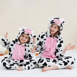 3-12Y Kid Boy Girl Flannel Cartoon Animal One-piece Pajamas