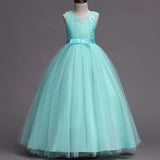 Kid  Girls Sleeveless Mesh Show Host Princess Dress
