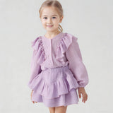 Kid Baby Russian Girls Cotton Flying Sleeve 2 Pcs Set