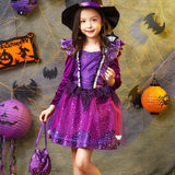 Halloween Kid Baby Girl Witch Costume Dress Sets