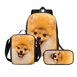 Kid Student Schoolbag Animal Meal Pencil Backpack 3 pcs/Set
