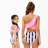 Parent-child Swimsuit Flamingo One-piece Bikini New Ruffle Bikini