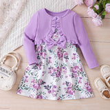 1-8T Kid Baby Girl Printed Knitted Cardigan Flower Dresses