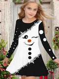 2-10T Kid Girl Fake Personalized Long-sleeved Swing Fashion Trend Dresses