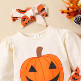 Baby Halloween Harper Pumpkin Baby Cute Creeper 2 Pcs Sets