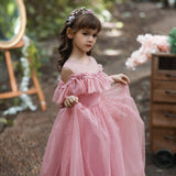 Kid Girl Gauze Polka-dot Princess Dresses