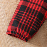 18M-6Y Kid Baby Girls Spring  Autumn Valentine's Day Plaid Love Embroidery 2 Pcs Set