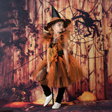 Halloween Kid Girl Costume Witch Festival Performance Dress