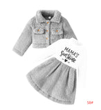 Kid Girl Lapel Fashion Letter Pattern Printed Suits 2 Pcs Sets