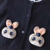 1-6T Kid Baby Girls Sweater Cartoon Rabbit Princess Knitted 2 Pcs Set
