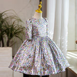 Kid Baby Girl Silver Tutu European American Princess Dresses