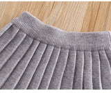 1-6T Kid Baby Girls College Bow Knitted Suit 2 Pcs Set