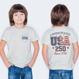 Kid Boy Girl Crew Neck Top Fashion Comfortable Independence Day T-shirt