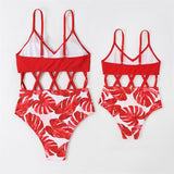 Family Matching One-Piece Mommy and Daughter Bathing Swimsuits