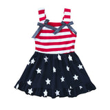 Baby Girl 4th of July Sleeveless Striped Independence Day Dress