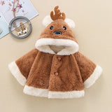Baby Girl Christmas 3D Deer Long-sleeve Coats Tops