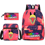 Rainbow Friends Students Bcakpacks Lightweight Waterproof School Bags 3Pcs