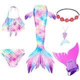 Kid Girl Ariel Mermaid For Swimming Costumes Cosplay Swimsuit