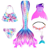 Kid Girl Ariel Mermaid Swimsuit Bikini Summer Bathing Suit Multiple Pcs